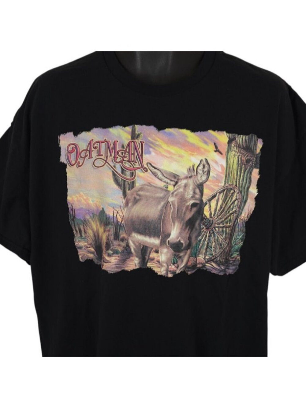 Oatman Arizona T Shirt Mens Size 2XL Black Burro Donkey Travel Destination Tee